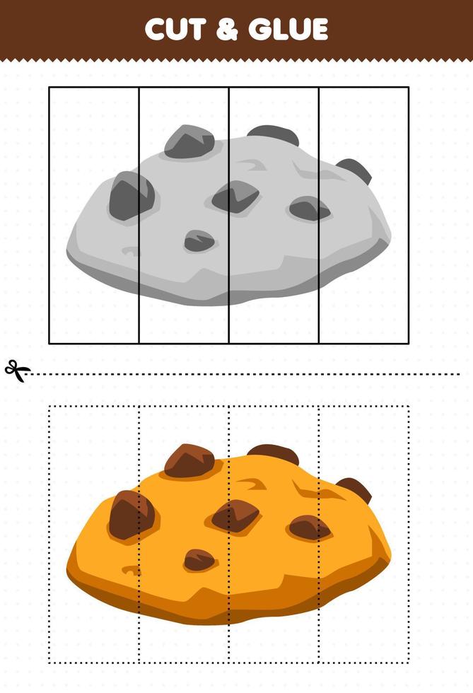 jogo educativo para crianças recortado e colado com biscoito de comida de  desenho animado 9467729 Vetor no Vecteezy